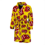 Dice Pattern Print Design 04 Men's Bathrobe