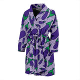 Eggplant Pattern Print Design 03 Men's Bathrobe