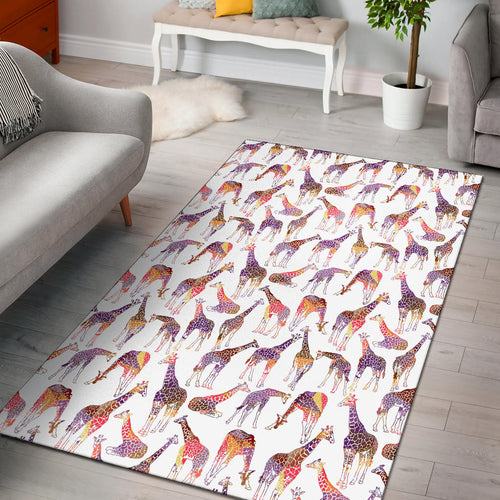 Giraffe Pattern Print Design 02 Area Rug