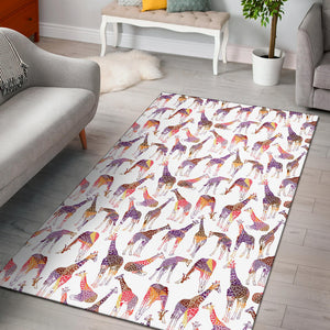 Giraffe Pattern Print Design 02 Area Rug