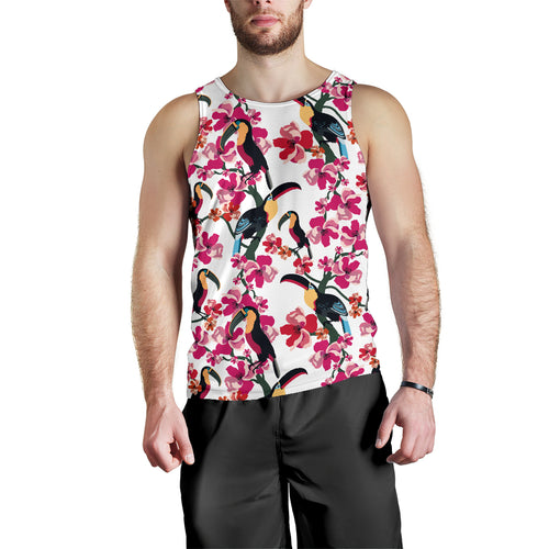 Toucan flower design pattern Men Tank Top
