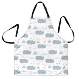 Cute Rhino Heart Pattern Adjustable Apron