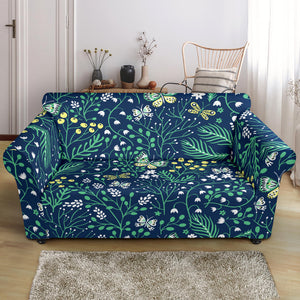 Butterfly Leaves Pattern Loveseat Couch Slipcover