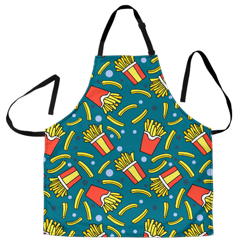 French Fries Red Paper Box Pattern Adjustable Apron