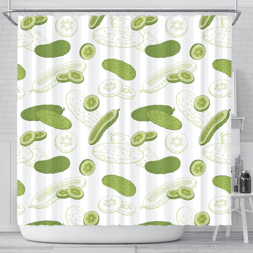 Cucumber Sketch Pattern Shower Curtain Fulfilled In US