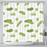 Cucumber Sketch Pattern Shower Curtain Fulfilled In US