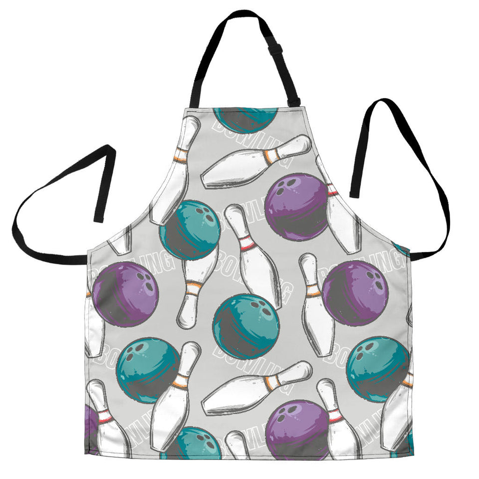 Bowling Ball And Pin Gray Background Adjustable Apron