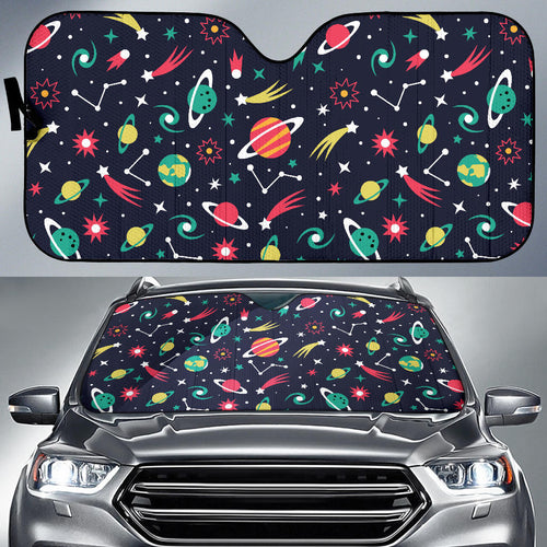 Colorful Space Pattern Planet Star Car Sun Shade