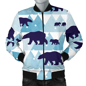 Polar Bear Winter Snow Pattern Men'S Bomber Jacket