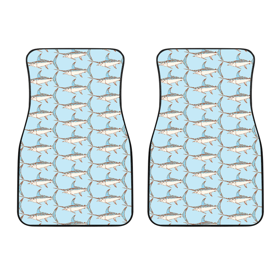 Swordfish Pattern Print Design 01 Front Car Mats