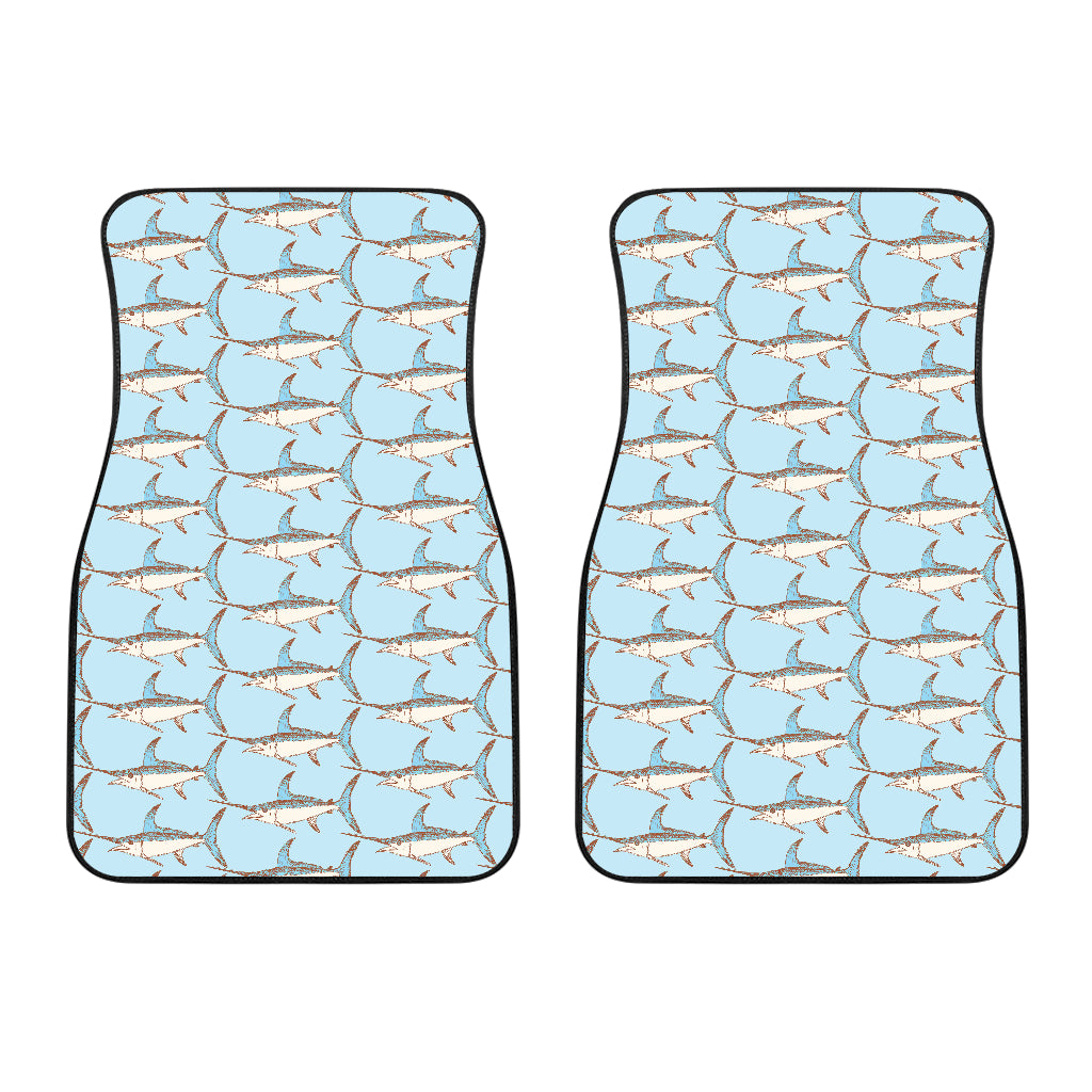 Swordfish Pattern Print Design 01 Front Car Mats