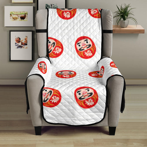 Daruma japanese wooden doll pattern Chair Cover Protector