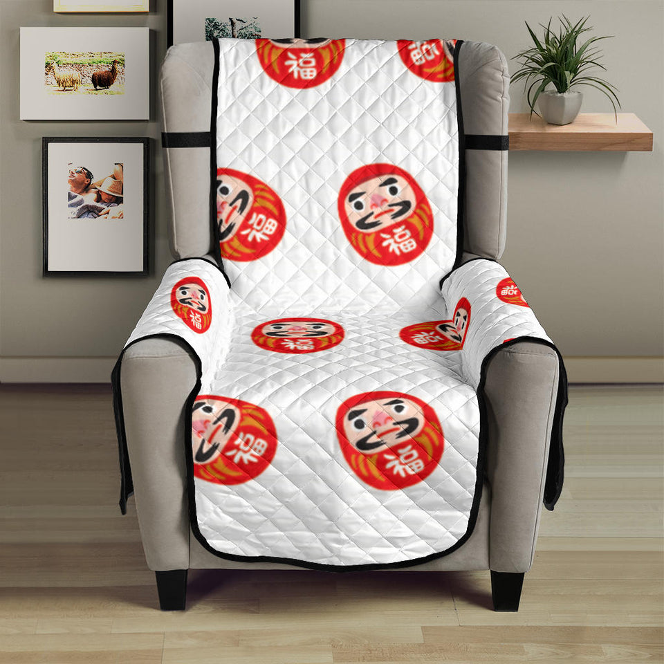 Daruma japanese wooden doll pattern Chair Cover Protector