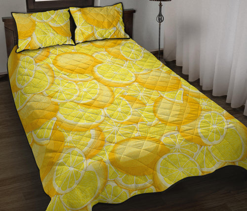lemon pattern Quilt Bed Set