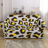 Gray Leopard Print Pattern Loveseat Couch Slipcover