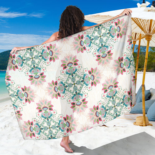 Square Floral Indian Flower Pattern Sarong