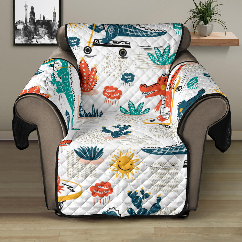 Cute Crocodile Pattern Recliner Cover Protector