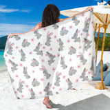 Watercolor Cute Rabbit Pattern Sarong