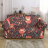 Fox Leaves Mushroom Pattern Loveseat Couch Slipcover