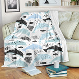 Cute Dolphins Childish Style Pattern Premium Blanket