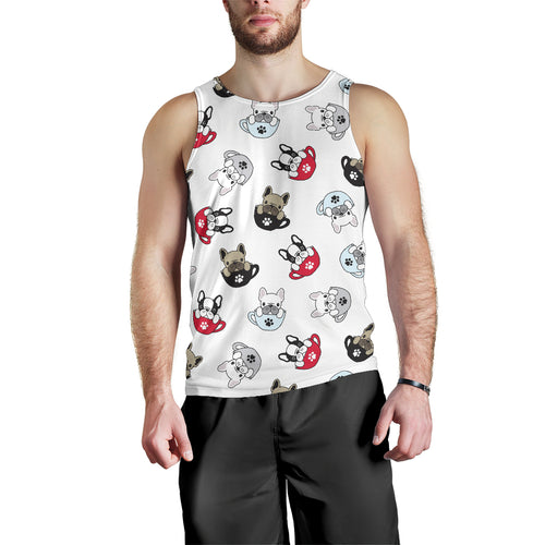 French bulldog cup paw pattern Men Tank Top