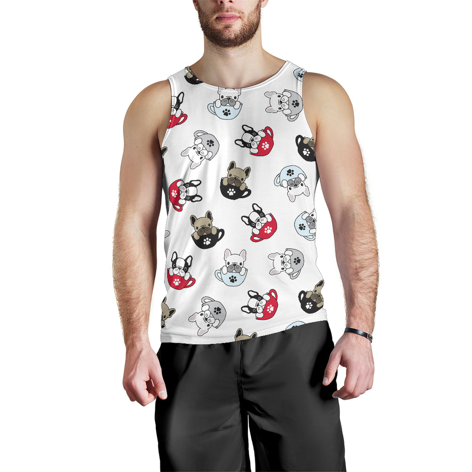 French bulldog cup paw pattern Men Tank Top