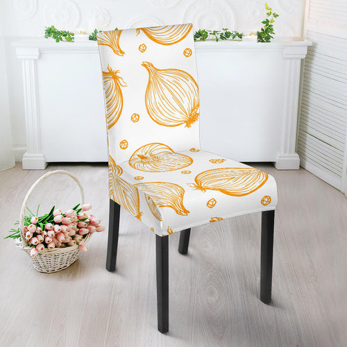 Hand Drawn Onion Pattern Dining Chair Slipcover
