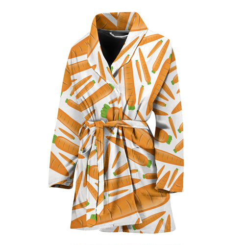 Carrot Pattern Print Design 02 Women's Bathrobe