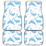 Blue Whale Pattern Front And Back Car Mats