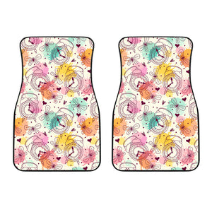 Clock Butterfly Pattern Front Car Mats