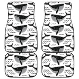 Black Whale Pattern Front And Back Car Mats