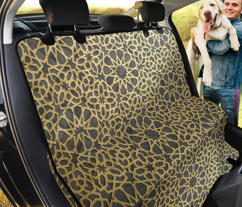 Arabic Star Gold Pattern Dog Car Seat Covers