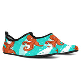 Octopuses Sea Wave Background Aqua Shoes