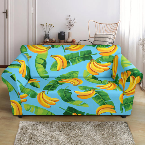 Banana Leaves Banana Design Pattern Loveseat Couch Slipcover