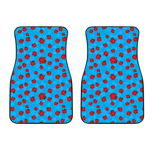 Ladybug Pattern Print Design 02 Front Car Mats
