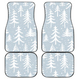 Christmas Tree Winter Forest Pattern Front And Back Car Mats