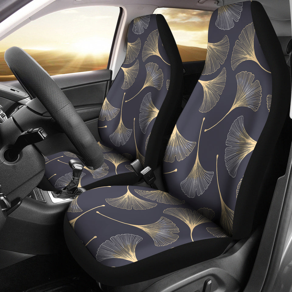 Gold Ginkgo Leaves Universal Fit Car Seat Covers