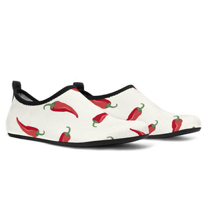 Chili Peppers Pattern Aqua Shoes