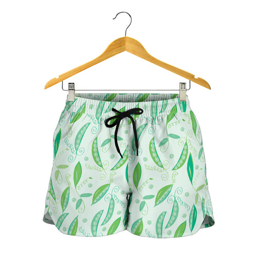 Green Peas Pattern Print Design 01 Women Shorts