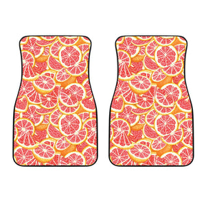 Tropical Grapefruit Pattern Front Car Mats