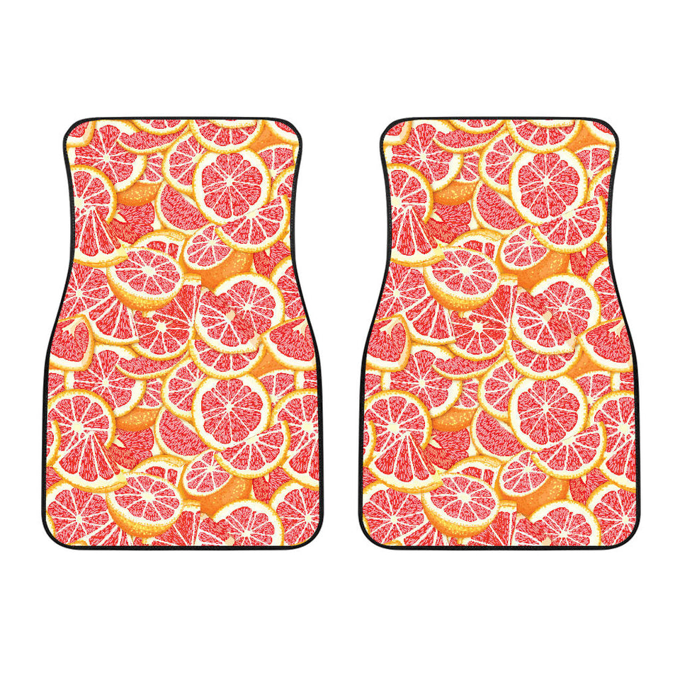 Tropical Grapefruit Pattern Front Car Mats