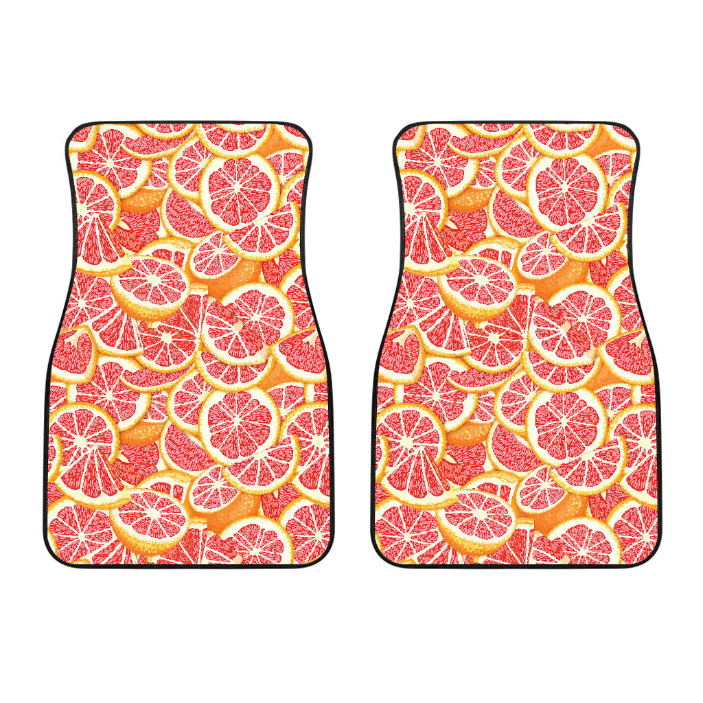 Tropical Grapefruit Pattern Front Car Mats