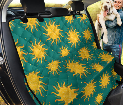 Sun Green Background Dog Car Seat Covers