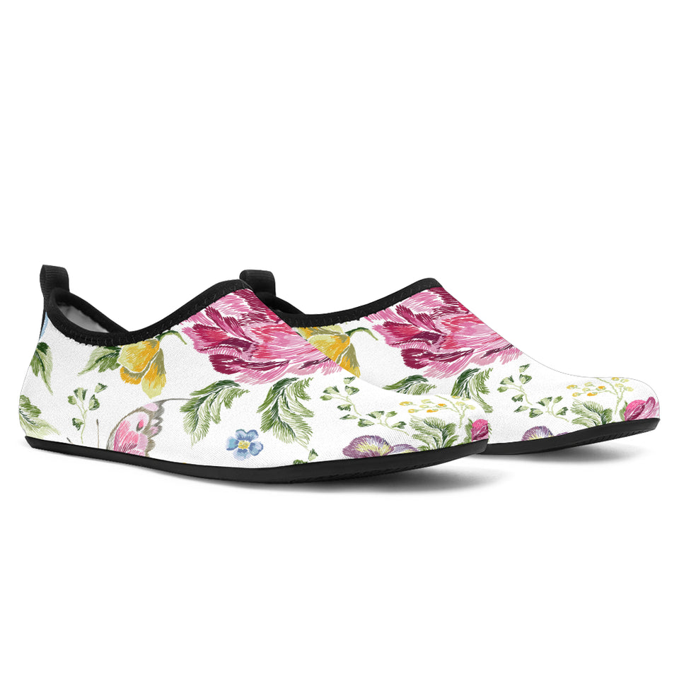 Hand Drawn Butterfly Rose Aqua Shoes