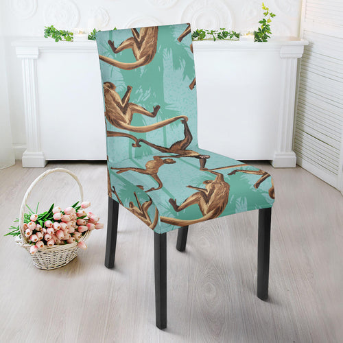 Monkey Palm Tree Background Dining Chair Slipcover