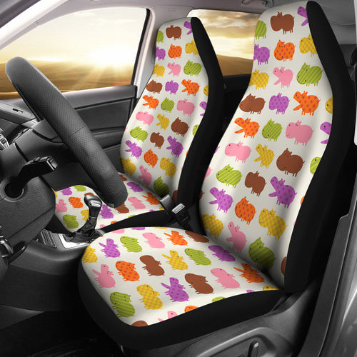 Hippopotamus Pattern Print Design 01 Universal Fit Car Seat Covers