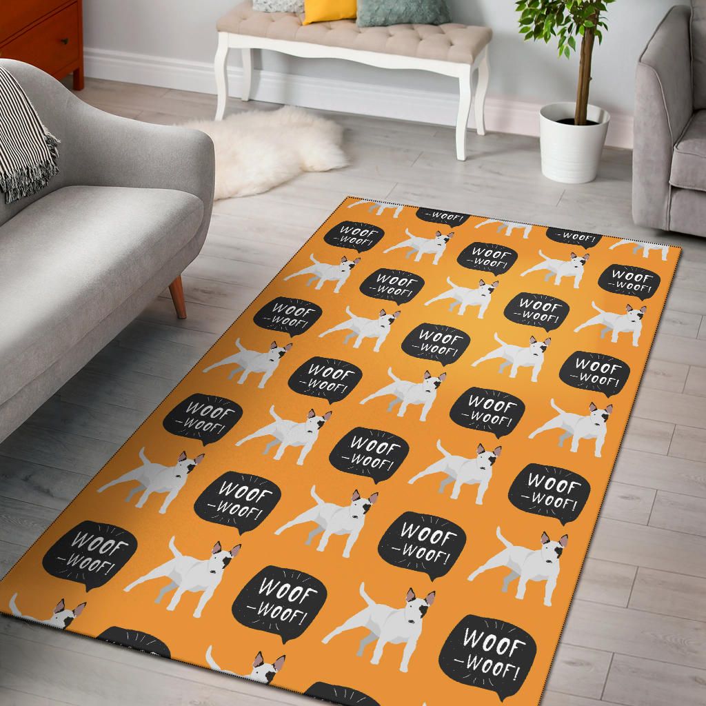 Bull Terrier Pattern Print Design 03 Area Rug