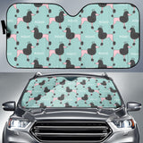 Poodle Dog Green Background Car Sun Shade