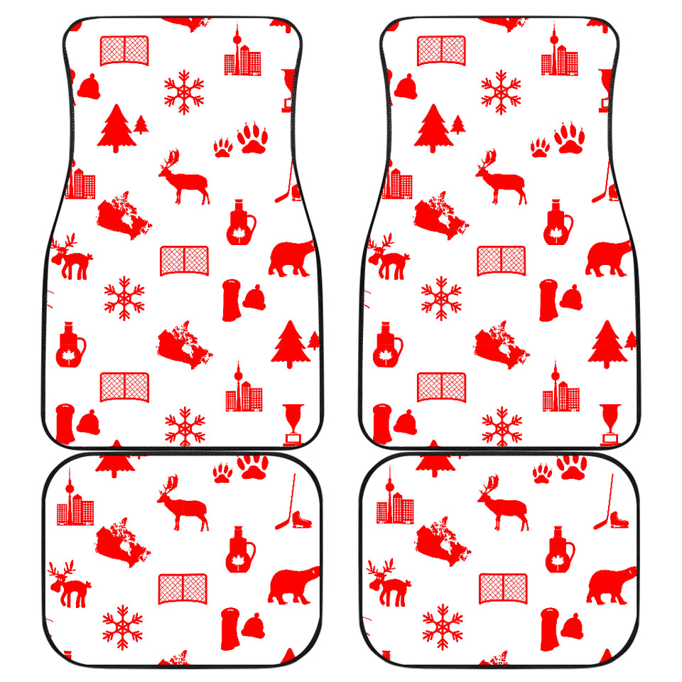 Canada Pattern Print Design 04 Front and Back Car Mats