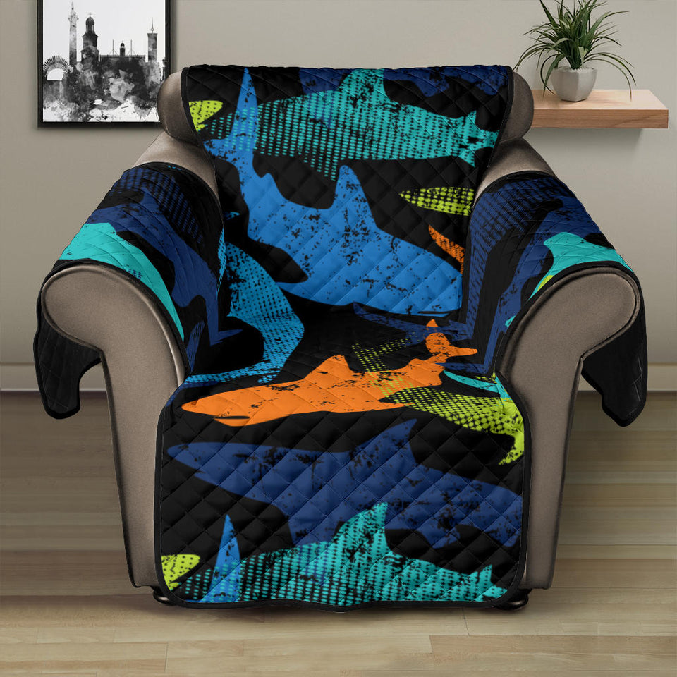 Colorful shark Recliner Cover Protector